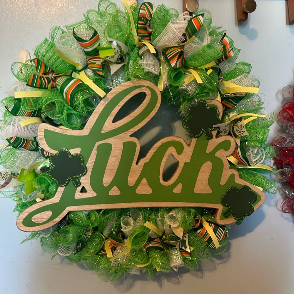 Festive Green and Yellow Luck Wreath